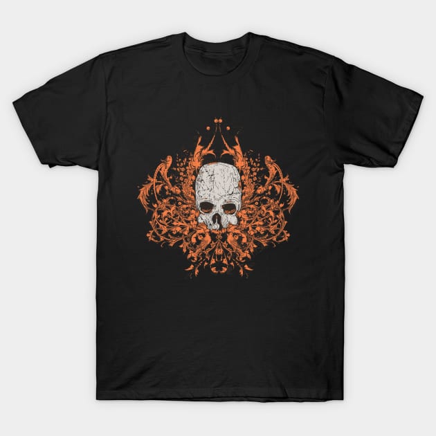 Floral Zombie Skull T-Shirt by XOZ